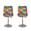 Colorful Surfing Wave Pattern Print Bar Stool Covers