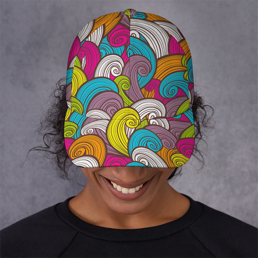 Colorful Surfing Wave Pattern Print Baseball Cap