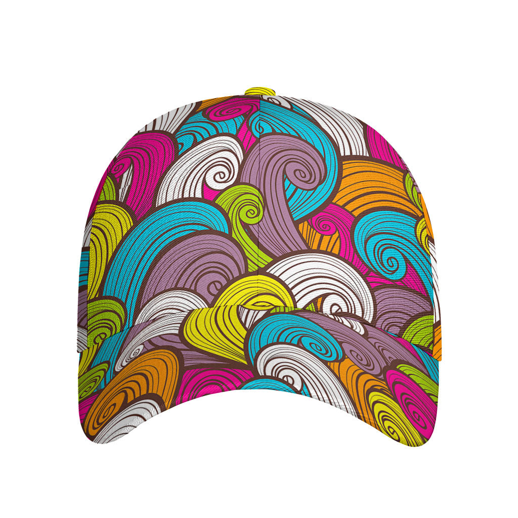 Colorful Surfing Wave Pattern Print Baseball Cap
