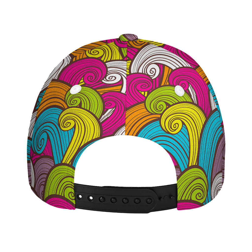 Colorful Surfing Wave Pattern Print Baseball Cap