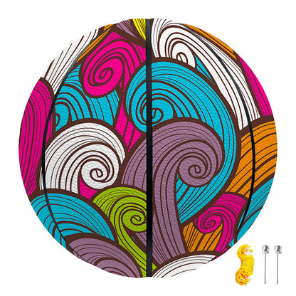 Colorful Surfing Wave Pattern Print Basketball