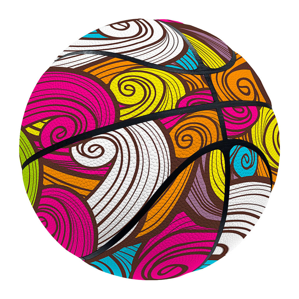 Colorful Surfing Wave Pattern Print Basketball