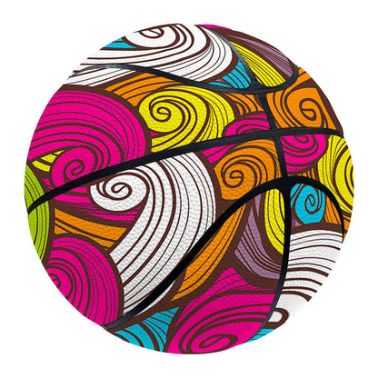 Colorful Surfing Wave Pattern Print Basketball