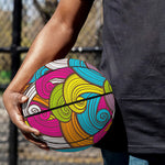 Colorful Surfing Wave Pattern Print Basketball