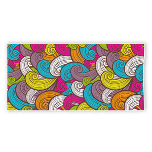 Colorful Surfing Wave Pattern Print Beach Towel