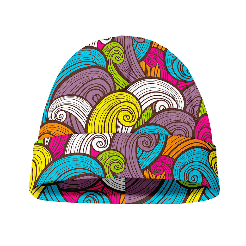 Colorful Surfing Wave Pattern Print Beanie