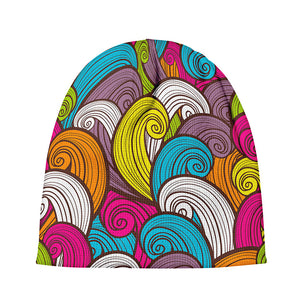 Colorful Surfing Wave Pattern Print Beanie