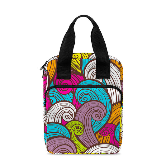 Colorful Surfing Wave Pattern Print Bible Tote Bag