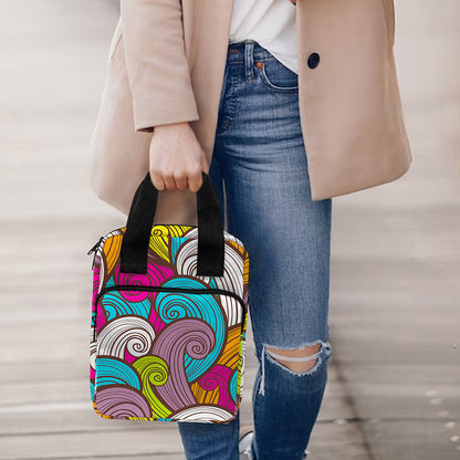 Colorful Surfing Wave Pattern Print Bible Tote Bag