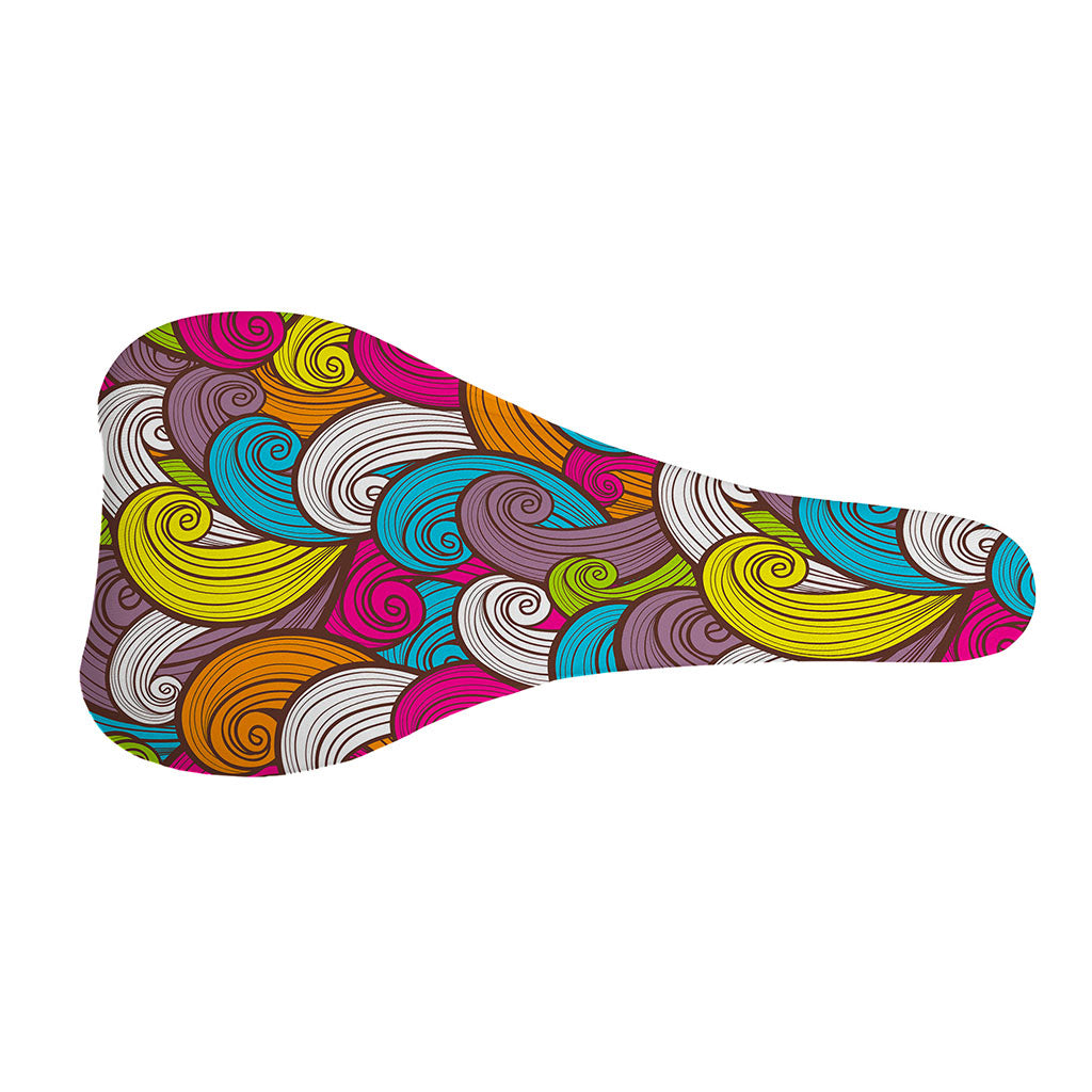 Colorful Surfing Wave Pattern Print Bicycle Seat Cover