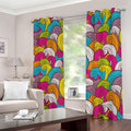 Colorful Surfing Wave Pattern Print Dimout Grommet Curtains