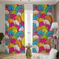 Colorful Surfing Wave Pattern Print Dimout Pencil Pleat Curtains