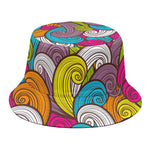 Colorful Surfing Wave Pattern Print Bucket Hat