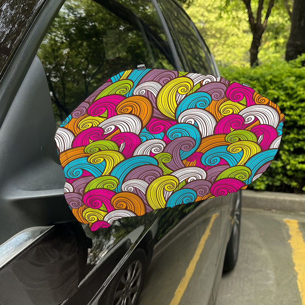 Colorful Surfing Wave Pattern Print Car Side Mirror Covers