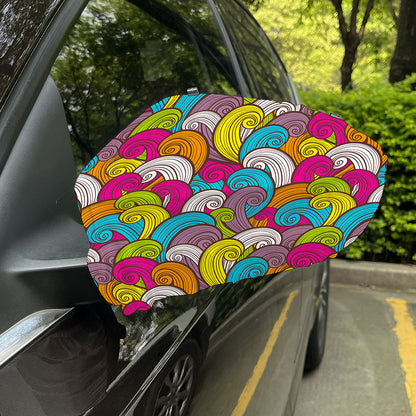 Colorful Surfing Wave Pattern Print Car Side Mirror Covers