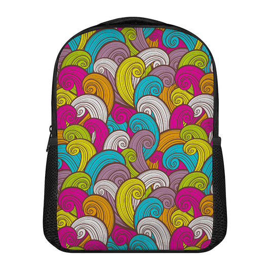 Colorful Surfing Wave Pattern Print Casual Backpack