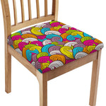 Colorful Surfing Wave Pattern Print Chair Cushion Cover