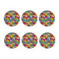 Colorful Surfing Wave Pattern Print Coaster Set
