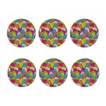Colorful Surfing Wave Pattern Print Coaster Set