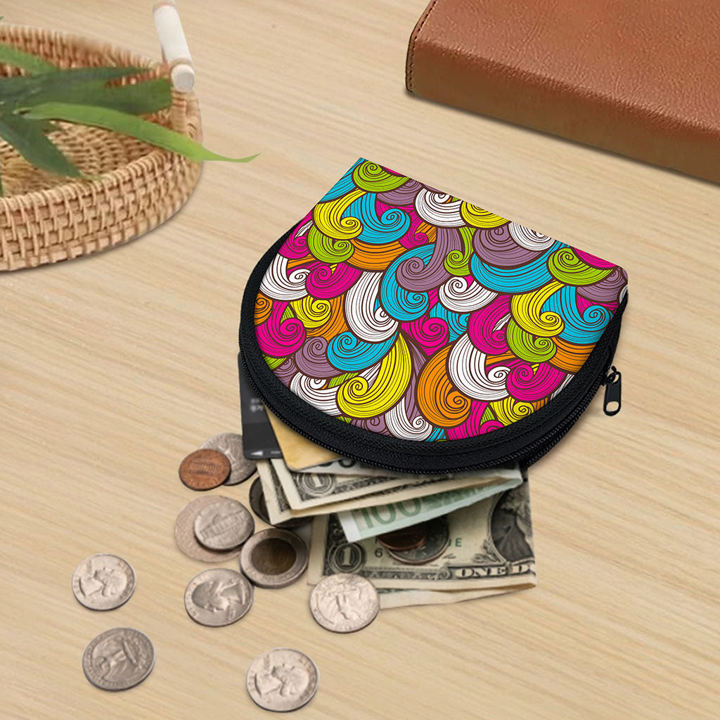 Colorful Surfing Wave Pattern Print Coin Purse