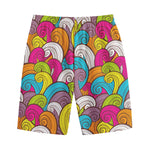 Colorful Surfing Wave Pattern Print Cotton Shorts