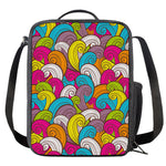 Colorful Surfing Wave Pattern Print Crossbody Lunch Bag