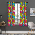Colorful Surfing Wave Pattern Print Grommet Curtain Panels