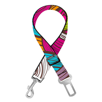 Colorful Surfing Wave Pattern Print Dog Seat Belt