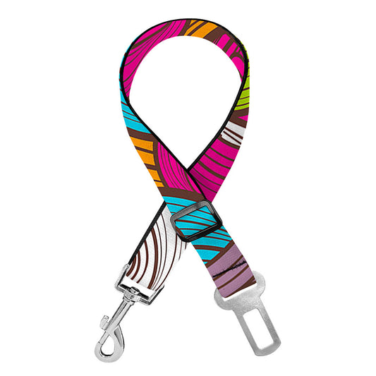 Colorful Surfing Wave Pattern Print Dog Seat Belt