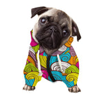 Colorful Surfing Wave Pattern Print Dog Zip Up Hoodie