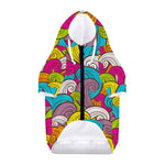 Colorful Surfing Wave Pattern Print Dog Zip Up Hoodie
