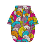 Colorful Surfing Wave Pattern Print Dog Zip Up Hoodie