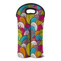 Colorful Surfing Wave Pattern Print Double Neoprene Wine Tote