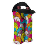 Colorful Surfing Wave Pattern Print Double Neoprene Wine Tote
