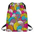 Colorful Surfing Wave Pattern Print Drawstring Backpack