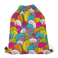Colorful Surfing Wave Pattern Print Drawstring Bag