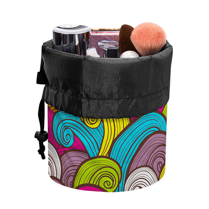 Colorful Surfing Wave Pattern Print Drawstring Makeup Bag