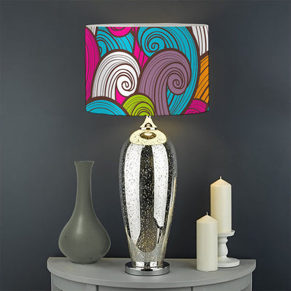 Colorful Surfing Wave Pattern Print Drum Lamp Shade