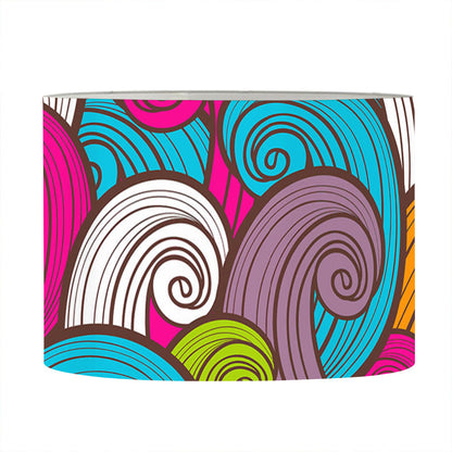 Colorful Surfing Wave Pattern Print Drum Lamp Shade