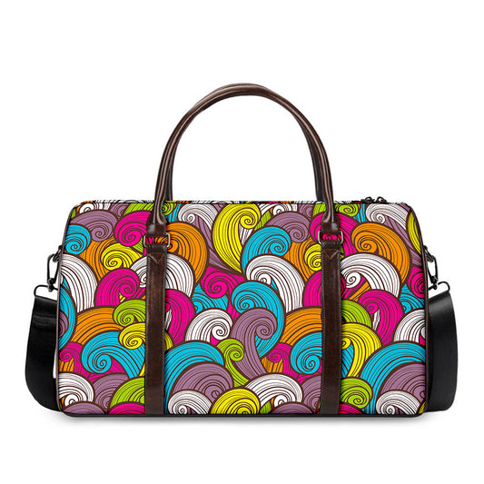 Colorful Surfing Wave Pattern Print Duffle Bag