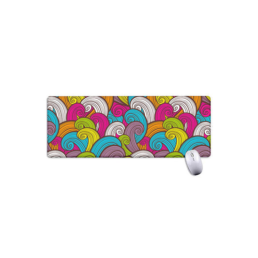 Colorful Surfing Wave Pattern Print Extended Mouse Pad