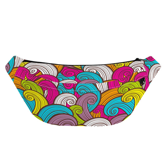 Colorful Surfing Wave Pattern Print Fanny Pack