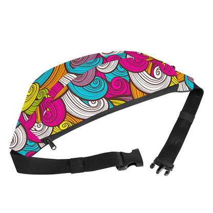Colorful Surfing Wave Pattern Print Fanny Pack