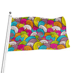 Colorful Surfing Wave Pattern Print Flag