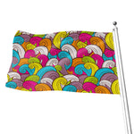 Colorful Surfing Wave Pattern Print Flag