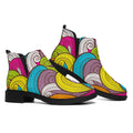 Colorful Surfing Wave Pattern Print Flat Ankle Boots