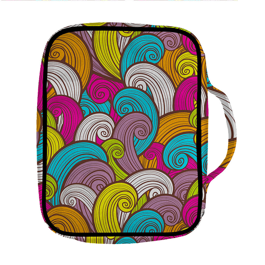 Colorful Surfing Wave Pattern Print Front Pocket Bible Bag