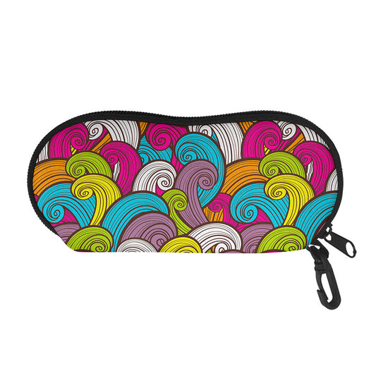 Colorful Surfing Wave Pattern Print Glasses Case