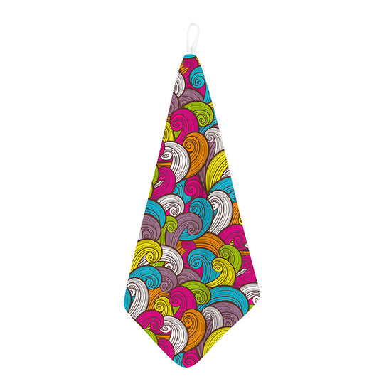 Colorful Surfing Wave Pattern Print Hand Towel