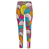 Colorful Surfing Wave Pattern Print High-Waisted Pocket Leggings